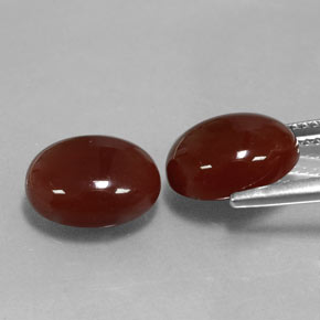 Carnelian Gemstone in 11 x 9 mm (calibrated) Size for Sale, Carnelian Stone in Brownish Red Color