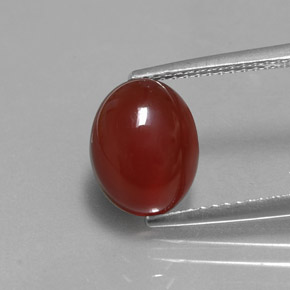 2.98 ct Orange Carnelian Gemstone, Carnelian Gem in Oval Cabochon Shape for Sale.