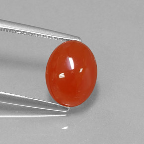 2.59 ct Orange Carnelian Gemstone, Carnelian Gem in Oval Cabochon Shape for Sale.