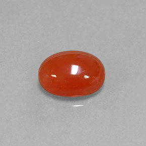 2.59 ct Orange Carnelian Stone, Natural Carnelian in Oval Cabochon Shape for Sale