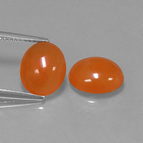 5.60 ct Orange Carnelian Gemstone, Carnelian Gem in Oval Cabochon Shape for Sale.