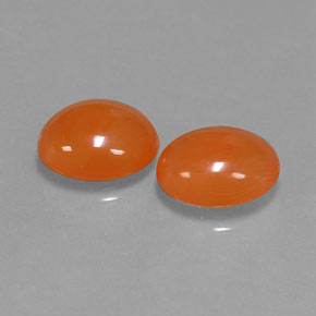 5.60 ct Orange Carnelian Stone, Natural Carnelian in Oval Cabochon Shape for Sale