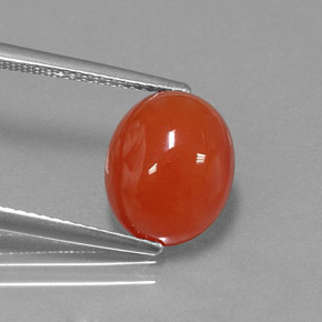 4.02 ct Orange Carnelian Gemstone, Carnelian Gem in Oval Cabochon Shape for Sale.