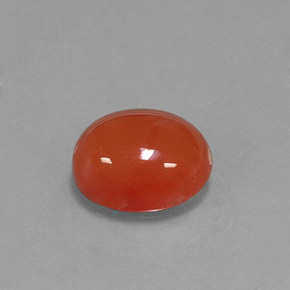 4.02 ct Orange Carnelian Stone, Natural Carnelian in Oval Cabochon Shape for Sale