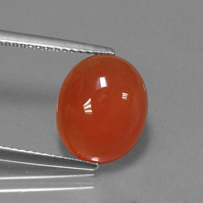 5.00 ct Orange Carnelian Gemstone, Carnelian Gem in Oval Cabochon Shape for Sale.