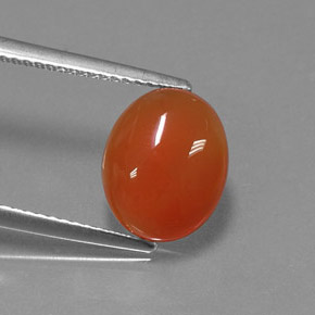 3.02 ct Orange Carnelian Gemstone, Carnelian Gem in Oval Cabochon Shape for Sale.