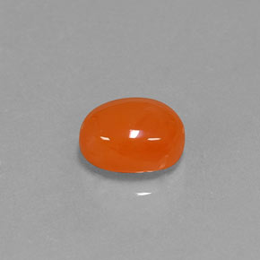 2.38 ct Orange Carnelian Stone, Natural Carnelian in Oval Cabochon Shape for Sale