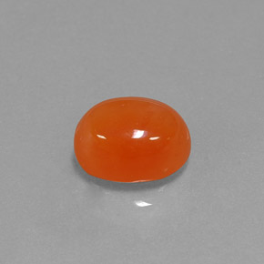 3.24 ct Orange Carnelian Stone, Natural Carnelian in Oval Cabochon Shape for Sale