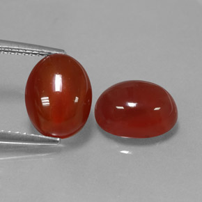 5.71 ct Red Carnelian Gemstone, Carnelian Gem in Oval Cabochon Shape for Sale.