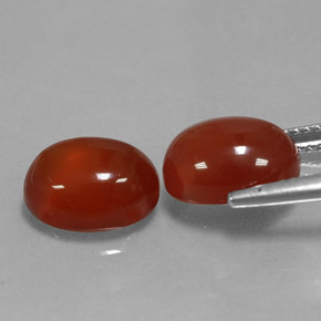 Carnelian Gemstone in 10 x 8 mm (calibrated) Size for Sale, Carnelian Stone in Orange Color