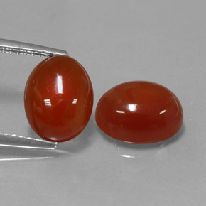 6.02 ct Orange Carnelian Gemstone, Carnelian Gem in Oval Cabochon Shape for Sale.