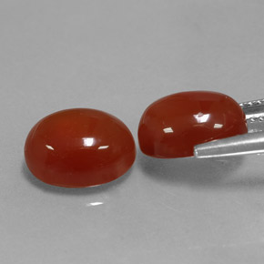 Carnelian Gemstone in 10 x 8 mm (calibrated) Size for Sale, Carnelian Stone in Orange Color