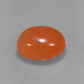 4.95 ct Orange Carnelian Stone, Natural Carnelian in Oval Cabochon Shape for Sale