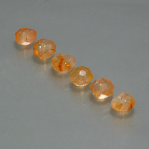 3.84 ct Orange Carnelian Gemstone, Carnelian Gem in Faceted Bead Shape for Sale.