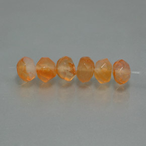 3.78 ct Orange Carnelian Stone, Natural Carnelian in Faceted Bead Shape for Sale