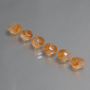 4.15 ct Orange Carnelian Gemstone, Carnelian Gem in Faceted Bead Shape for Sale.