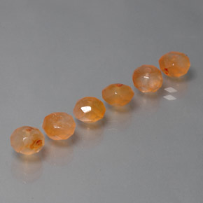 4.69 ct Orange Carnelian Stone, Natural Carnelian in Faceted Bead Shape for Sale