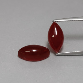 5.25 ct Red Carnelian Gemstone, Carnelian Gem in Marquise Cabochon Shape for Sale.