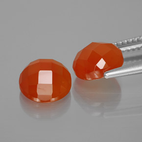 Carnelian Gemstone in 8 mm (calibrated) Size for Sale, Carnelian Stone in Red Orange Color
