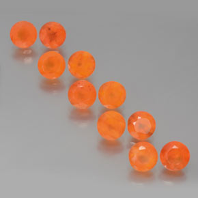 4.94 ct Orange Carnelian Gemstone, Carnelian Gem in Round Facet Shape for Sale.