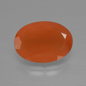 5.04 ct Orange Carnelian Gemstone, Carnelian Gem in Oval Facet Shape for Sale.