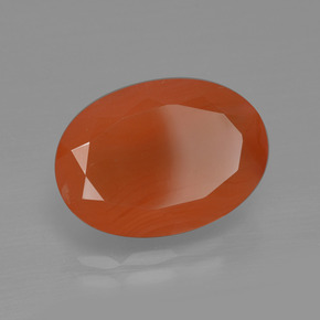 5.04 ct Orange Carnelian Stone, Natural Carnelian in Oval Facet Shape for Sale
