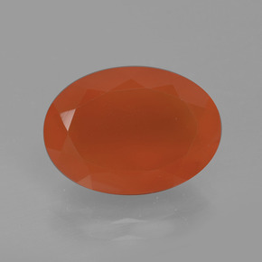 5.42 ct Orange Carnelian Gemstone, Carnelian Gem in Oval Facet Shape for Sale.