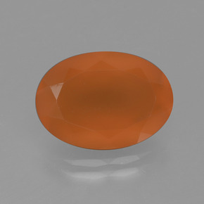 4.82 ct Orange Carnelian Gemstone, Carnelian Gem in Oval Facet Shape for Sale.