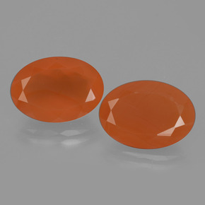 9.47 ctw Orange Carnelian Gemstones, Carnelian Gems in Oval Facet Shape for Sale.