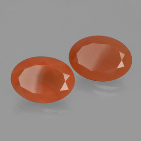 9.47 ctw Orange Carnelian Stones, Natural Carnelian in Oval Facet Shape for Sale