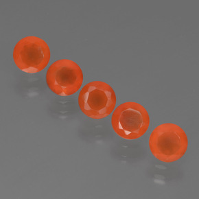 2.39 ct Orange Carnelian Gemstone, Carnelian Gem in Round Facet Shape for Sale.