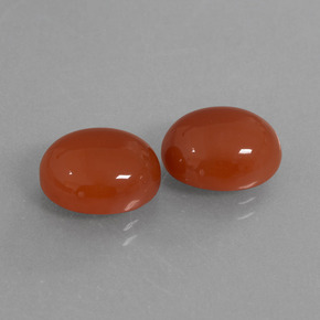 8.05 ctw Orange Carnelian Stones, Natural Carnelian in Oval Cabochon Shape for Sale
