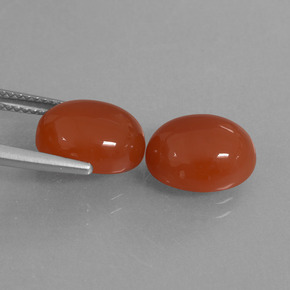 Carnelian Gemstones in 11.2 x 9.2 mm Size for Sale, Carnelian Stones in Red Orange Color