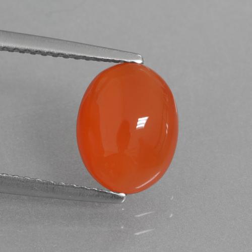 Warmes Orange Karneol Edelstein - 2.2ct Oval Cabochon (ID: 431125)