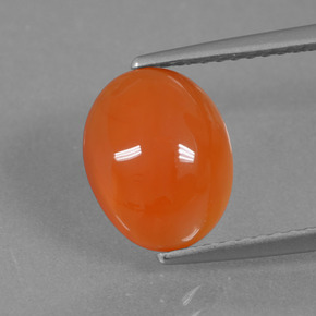 2.36 ct Orange Carnelian Gemstone, Carnelian Gem in Oval Cabochon Shape for Sale.