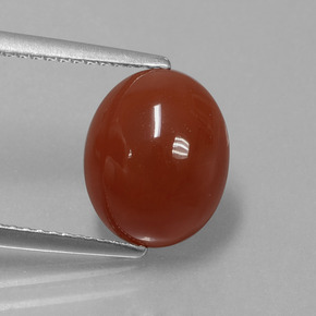 3.36 ct Red Carnelian Gemstone, Carnelian Gem in Oval Cabochon Shape for Sale.
