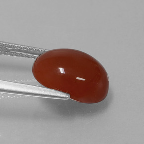 Carnelian Gemstone in 11.2 x 9.1 mm Size for Sale, Carnelian Stone in Orange Red Color
