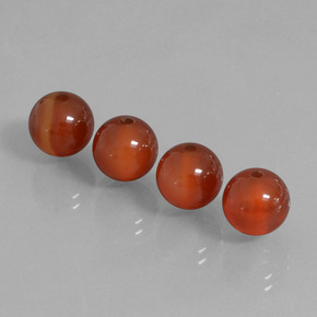 Carnelian Gemstone in 8.1 mm Size for Sale, Carnelian Stone in Brownish Red Color