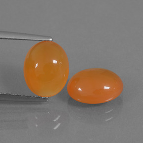 Medium Orange Karneol Edelstein - 2.5ct Oval Cabochon (ID: 436047)
