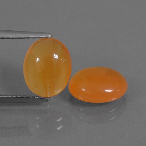 Medium Orange Carnelian Gem - 2.4ct Oval Cabochon (ID: 436051)