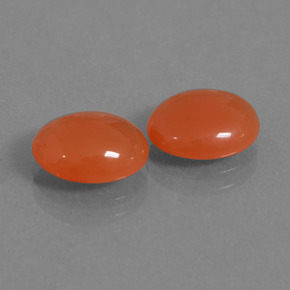 4.30 ctw Orange Carnelian Stones, Natural Carnelian in Oval Cabochon Shape for Sale