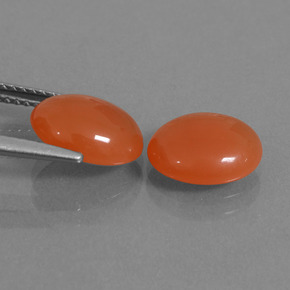 Carnelian Gemstones in 10 x 8 mm (calibrated) Size for Sale, Carnelian Stones in Fire Orange Color