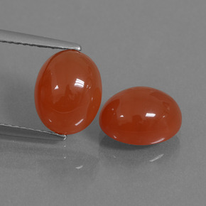 5.98 ct Red Carnelian Gemstone, Carnelian Gem in Oval Cabochon Shape for Sale.