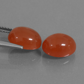 Carnelian Gemstone in 10 x 8 mm (calibrated) Size for Sale, Carnelian Stone in Orange Red Color