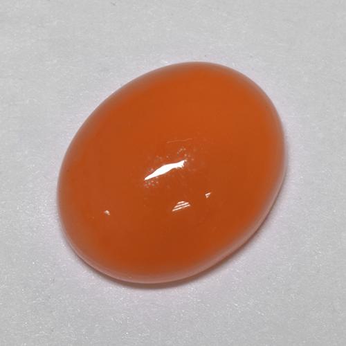 2.56 ct Orange Carnelian Gemstone, Carnelian Gem in Oval Cabochon Shape for Sale.
