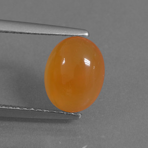 1.89 ct Orange Carnelian Gemstone, Carnelian Gem in Oval Cabochon Shape for Sale.