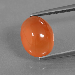 2.76 ct Orange Carnelian Gemstone, Carnelian Gem in Oval Cabochon Shape for Sale.