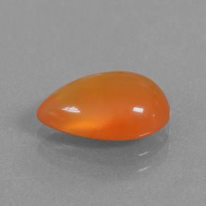 2.63 ct Orange Carnelian Stone, Natural Carnelian in Pear Cabochon Shape for Sale