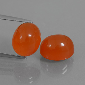 10.12 ct Orange Carnelian Gemstone, Carnelian Gem in Oval Cabochon Shape for Sale.
