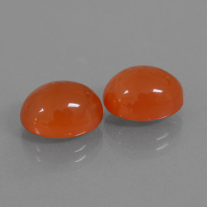 8.54 ctw Orange Carnelian Stones, Natural Carnelian in Oval Cabochon Shape for Sale